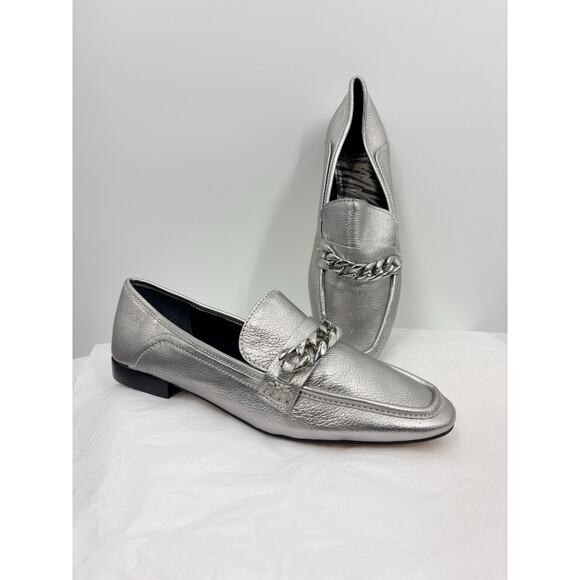 Dolce Vita Metallic Silver Chain Loafer Shoe Sz 9 - Picture 1 of 9